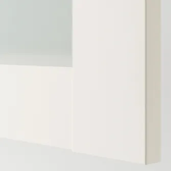 IKEA PAX / BERGSBO Combinatie dulap, alb/sticla mata, 200x38x236 cm