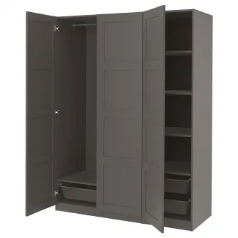 IKEA PAX / BERGSBO Combinatie dulap, gri inchis, 150x60x201 cm
