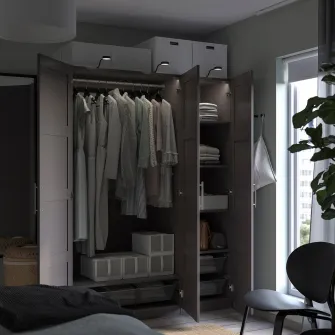 IKEA PAX / BERGSBO Combinatie dulap, gri inchis, 150x60x201 cm