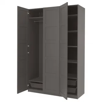 IKEA PAX / BERGSBO Combinatie dulap, gri inchis, 150x60x236 cm