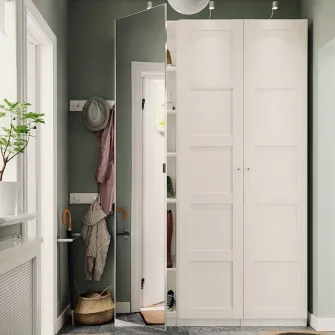 IKEA PAX / BERGSBO/ÅHEIM Combinatie dulap, alb/oglinda, 150x38x201 cm