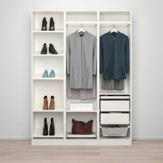 IKEA PAX / BERGSBO/ÅHEIM Combinatie dulap, alb/oglinda, 150x38x201 cm