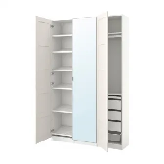 IKEA PAX / BERGSBO/ÅHEIM Combinatie dulap, alb/oglinda, 150x38x236 cm