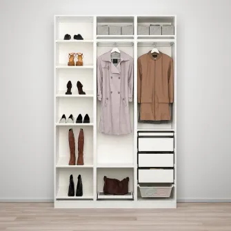 IKEA PAX / BERGSBO/ÅHEIM Combinatie dulap, alb/oglinda, 150x38x236 cm