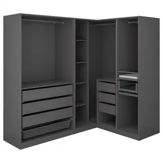 IKEA PAX Dulap colt, gri inchis, 211/161x201 cm