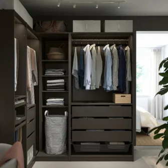IKEA PAX Dulap colt, gri inchis, 211/161x201 cm