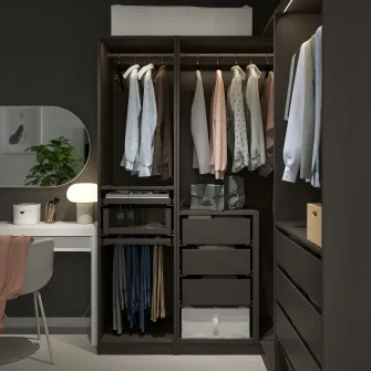 IKEA PAX Dulap colt, gri inchis, 211/161x201 cm