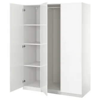 IKEA PAX / FARDAL Combinatie dulap, alb/lucios alb, 150x60x201 cm