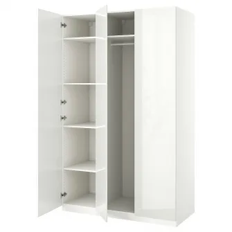 IKEA PAX / FARDAL Combinatie dulap, alb/lucios alb, 150x60x236 cm