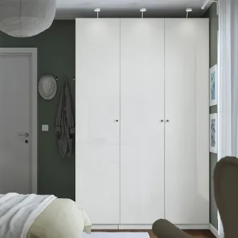 IKEA PAX / FARDAL Combinatie dulap, alb/lucios alb, 150x60x236 cm