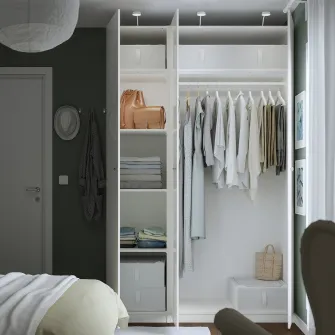 IKEA PAX / FARDAL Combinatie dulap, alb/lucios alb, 150x60x236 cm