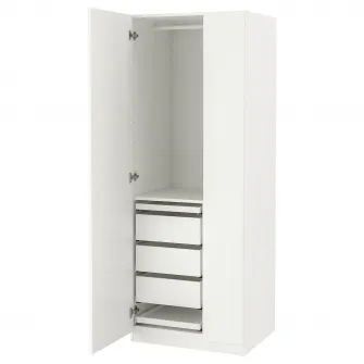 IKEA PAX / FORSAND Combinatie dulap, alb/alb, 75x60x201 cm