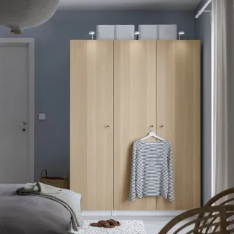 IKEA PAX / FORSAND Combinatie dulap, alb/aspect stejar antichizat, 150x60x201 cm