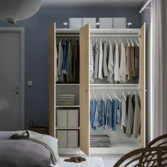 IKEA PAX / FORSAND Combinatie dulap, alb/aspect stejar antichizat, 150x60x201 cm