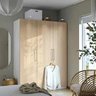IKEA PAX / FORSAND Combinatie dulap, alb/aspect stejar antichizat, 150x60x201 cm