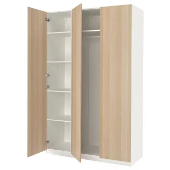 IKEA PAX / FORSAND Combinatie dulap, alb/aspect stejar antichizat, 150x60x236 cm