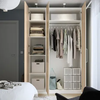IKEA PAX / FORSAND Combinatie dulap, alb/aspect stejar antichizat, 150x60x236 cm