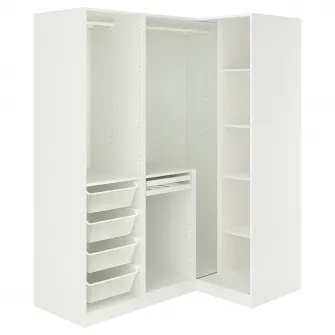 IKEA PAX / FYRUDDEN Dulap colt, alb/albastru, 161/111x201 cm