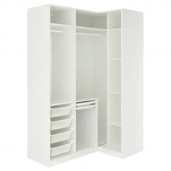 IKEA PAX / FYRUDDEN Dulap colt, alb/albastru, 161/111x236 cm