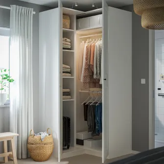IKEA PAX / GRIMO Dulap colt, alb/alb, 110/110x236 cm