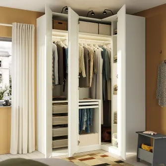 IKEA PAX / GULLABERG Dulap colt, alb/alb, 161/111x236 cm