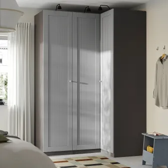 IKEA PAX / GULLABERG Dulap colt, gri inchis/gri, 161/111x236 cm