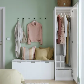 IKEA PAX / ÅHEIM Combinatie dulap, alb/oglinda, 50x60x201 cm