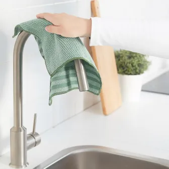 IKEA PEPPRIG Laveta microfibre, verde albastru/galben, 28x28 cm