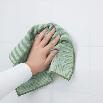 IKEA PEPPRIG Laveta microfibre, verde albastru/galben, 28x28 cm
