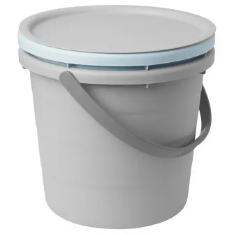 IKEA PEPPRIG Set galeata cu capac, 3 piese, gri/albastru