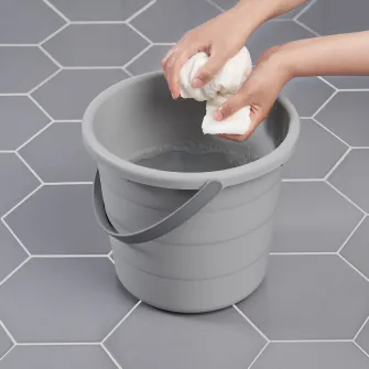 IKEA PEPPRIG Set galeata cu capac, 3 piese, gri/albastru