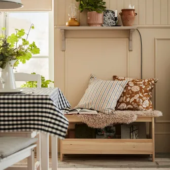 IKEA PERJOHAN Banca cu depozitare, pin, 100 cm