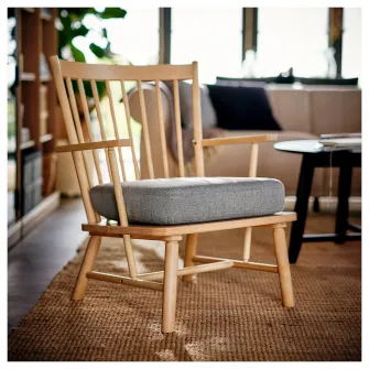 IKEA PERSBOL Fotoliu, mesteacan/Tibbleby bej/gri
