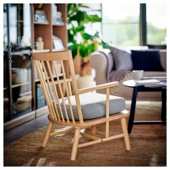 IKEA PERSBOL Fotoliu, mesteacan/Tibbleby bej/gri