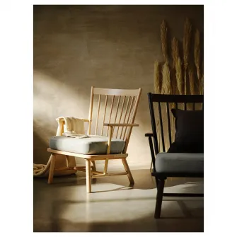 IKEA PERSBOL Fotoliu, mesteacan/Tibbleby bej/gri