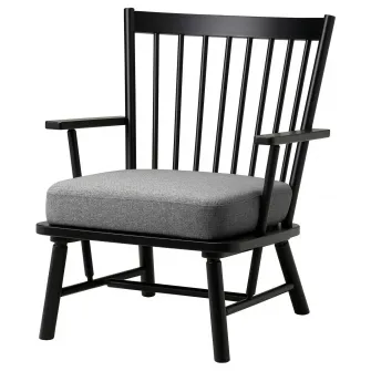 IKEA PERSBOL Fotoliu, negru/Tibbleby bej/gri