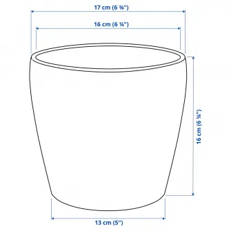 IKEA PERSILLADE Ghiveci, gri inchis, 15 cm
