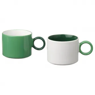 IKEA PIGGÅL Cana, alb/verde, 30 cl