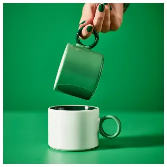 IKEA PIGGÅL Cana, alb/verde, 30 cl