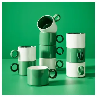 IKEA PIGGÅL Cana, alb/verde, 30 cl