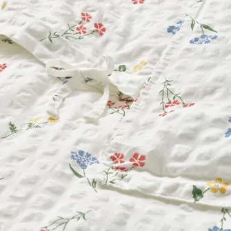 IKEA PILDVÄRGMAL Husa pilota+fata perna, alb/model floral, 150x200/50x60 cm