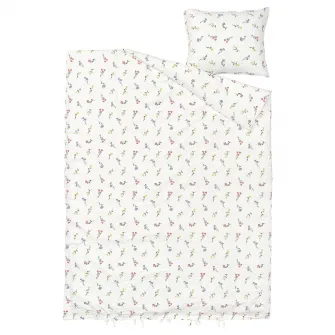 IKEA PILDVÄRGMAL Husa pilota+fata perna, alb/model floral, 150x200/50x60 cm