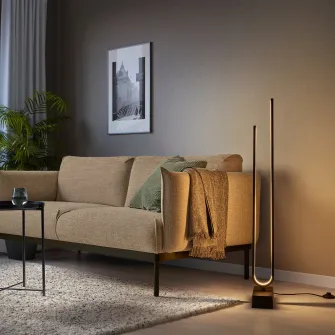 IKEA PILSKOTT Lampadar LED, smart negru
