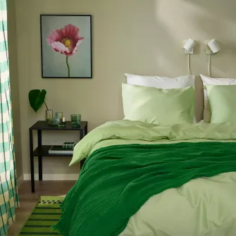 IKEA PILTANDVINGE Husa pilota+fata perna, verde deschis, 150x200/50x60 cm