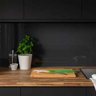 IKEA PINNARP Blat, nuc/furnir, 186x3.8 cm