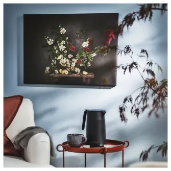IKEA PJÄTTERYD Tablou, flori pe fundal negru, 70x50 cm