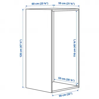 IKEA PLATSA Cadru, alb, 60x55x120 cm