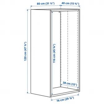 IKEA PLATSA Cadru, alb, 80x40x120 cm