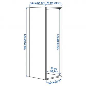 IKEA PLATSA Cadru, alb, 60x55x180 cm