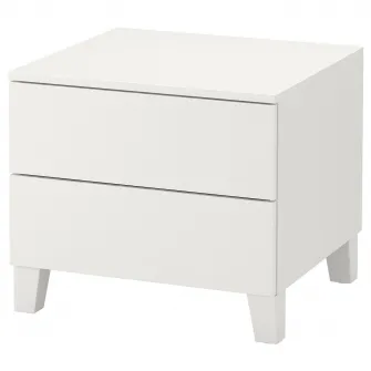 IKEA PLATSA Comoda 2 sertare, alb/Fonnes alb, 60x57x53 cm